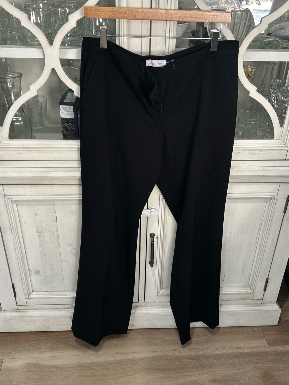 Calvin Klein Black Dress Pants Women’s Size 12 Career Office Stretch Trousers - Picture 2 of 8